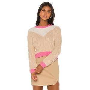NWT Lovers + Friends Kaiden Sweater Pink Cream Tan